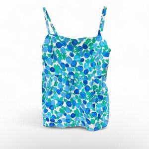 J. Crew Blue and Green Floral Camisole